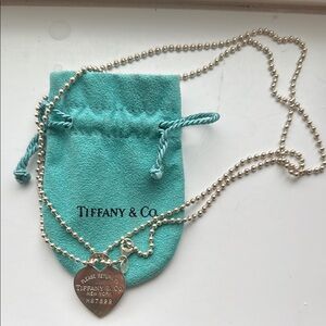 Return to Tiffany & Co. Silver Heart Dog Tag Necklace